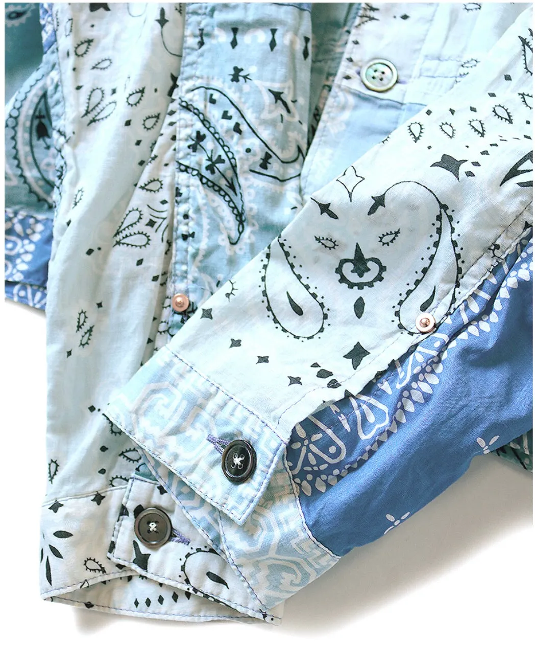 [2XL] Kapital Kountry Bandana Patchwork Pt 1st Shirt Jacket Light Blue