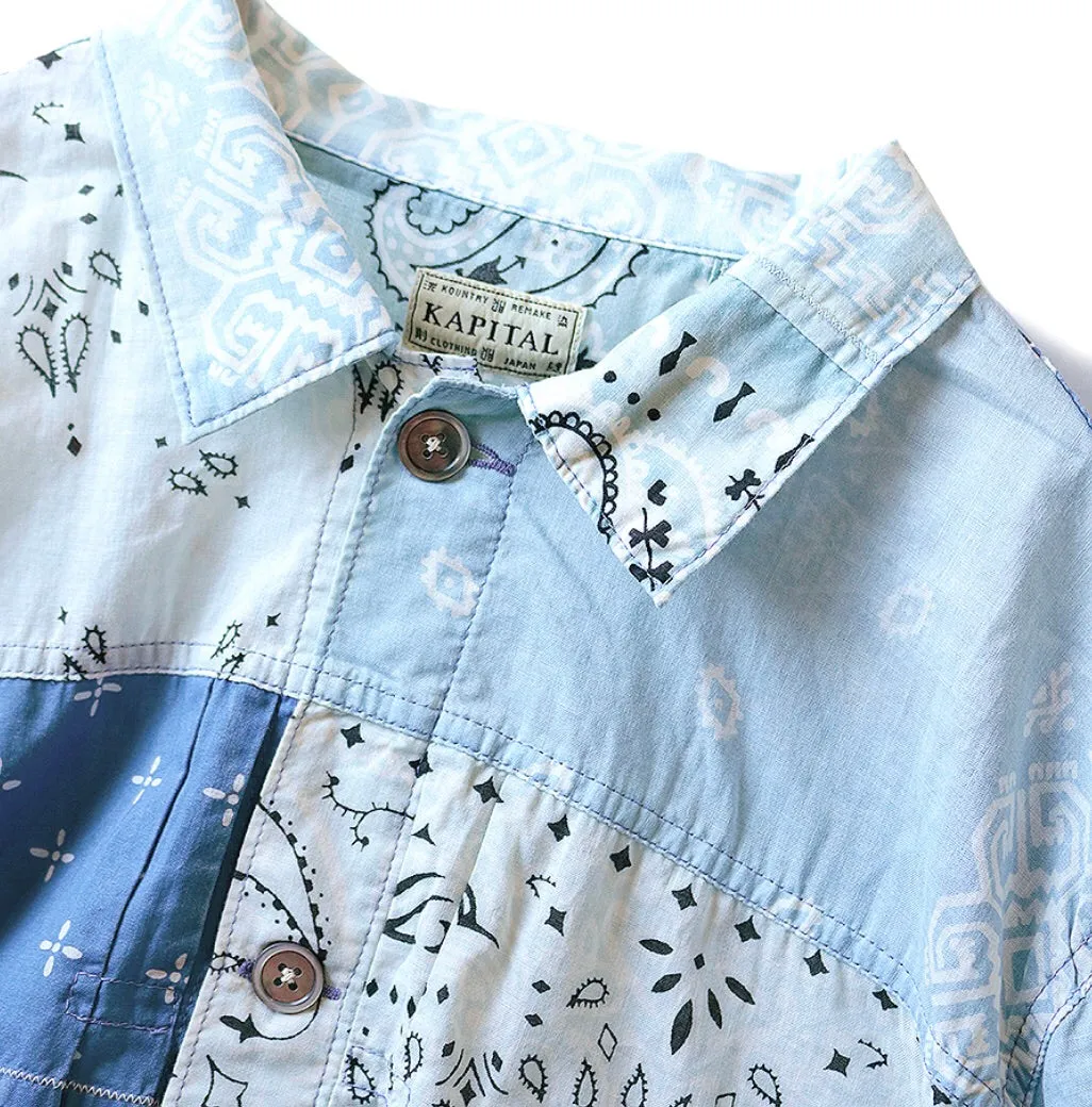 [2XL] Kapital Kountry Bandana Patchwork Pt 1st Shirt Jacket Light Blue