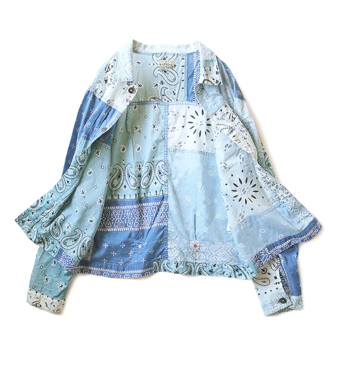 [2XL] Kapital Kountry Bandana Patchwork Pt 1st Shirt Jacket Light Blue