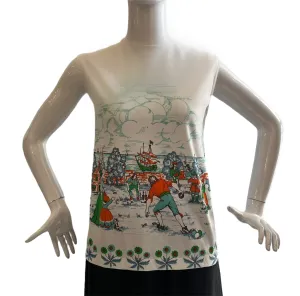 60s Mod Novelty 'Bowling' Sleeveless Top