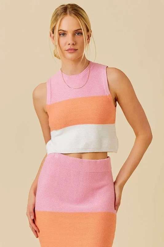 Adreana Color Block Knit Top