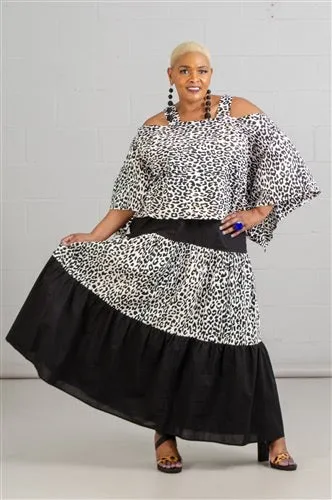 African Print Peasant Maxi Skirt