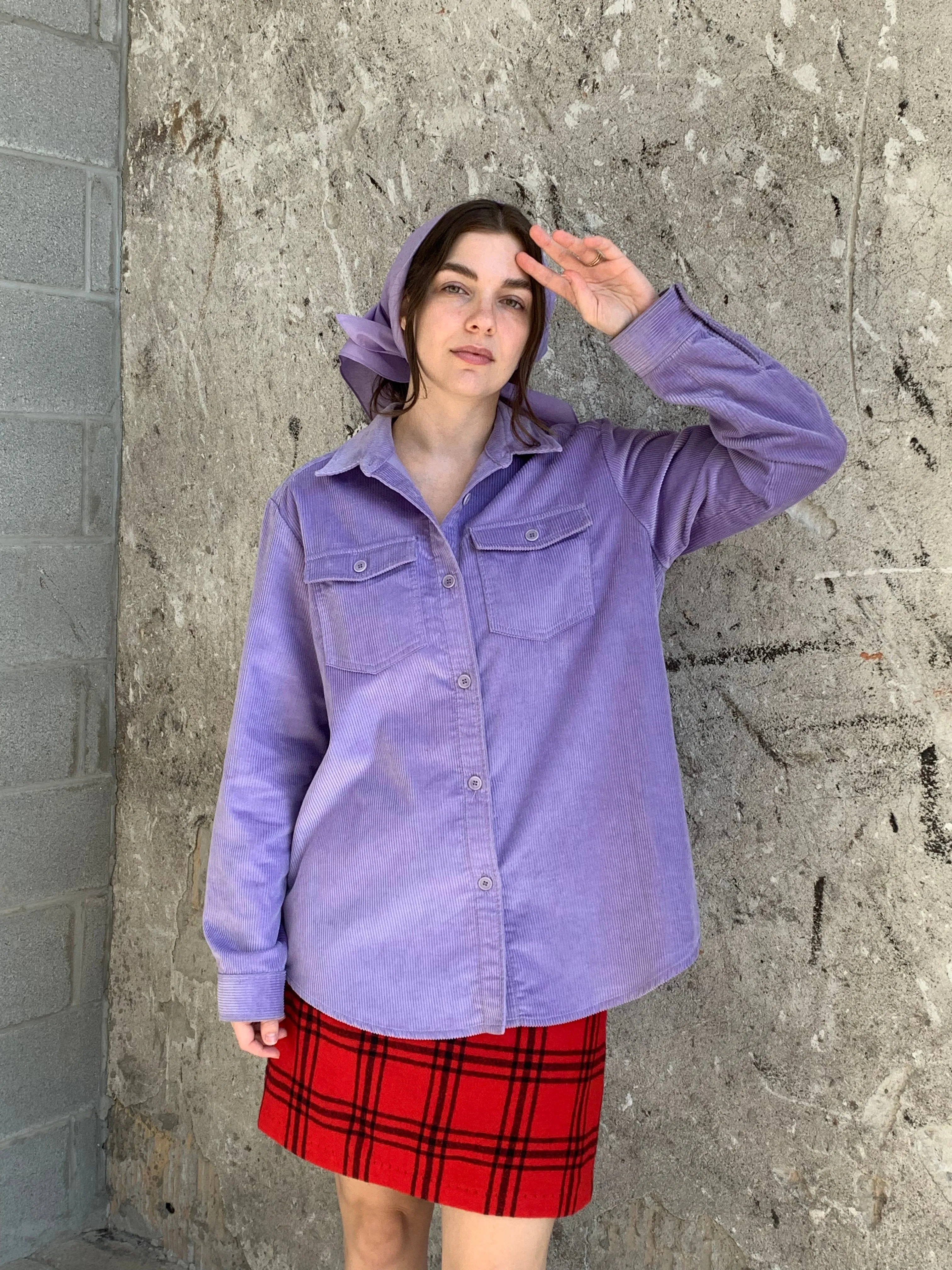 A.P.C. purple corduroy shirt