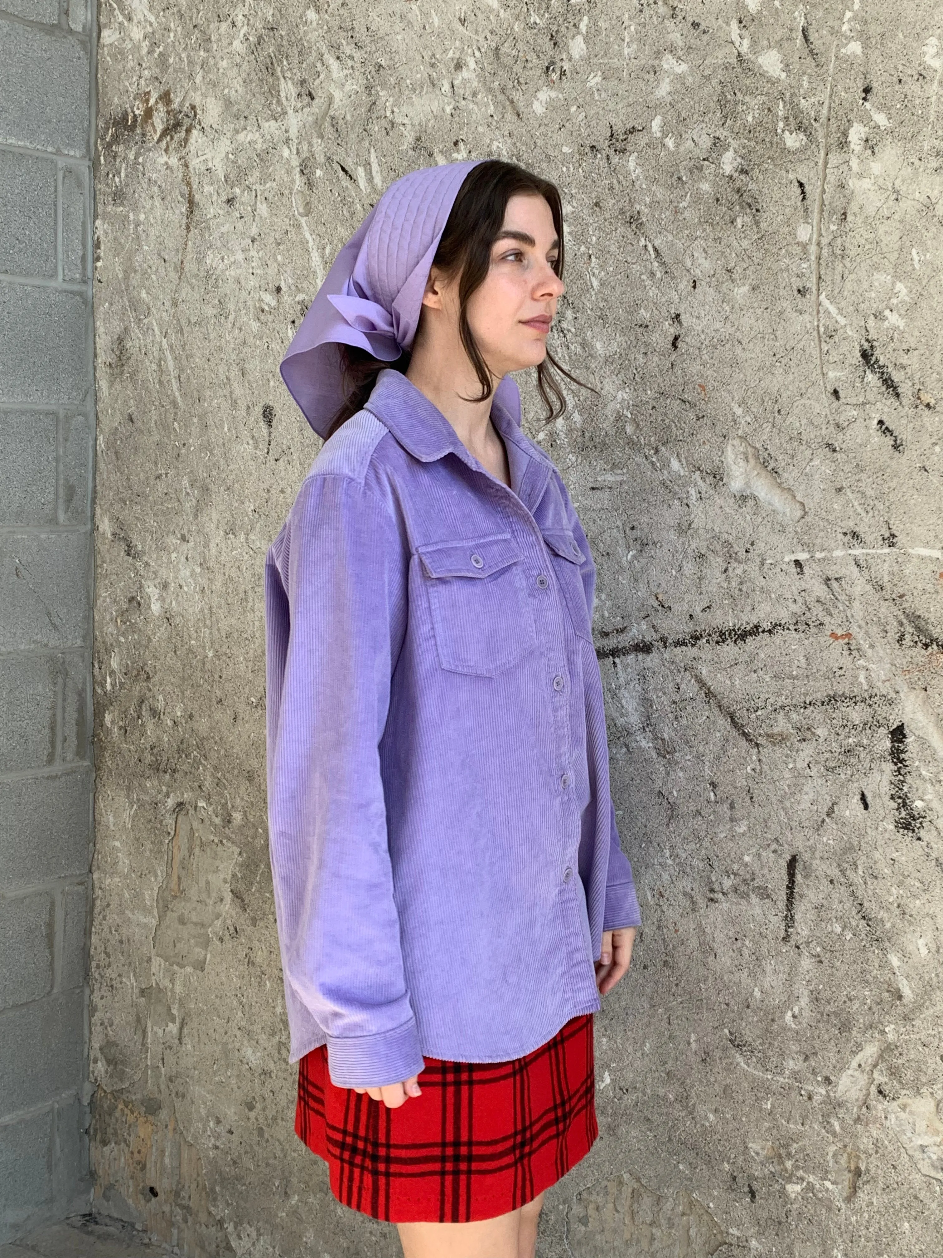 A.P.C. purple corduroy shirt
