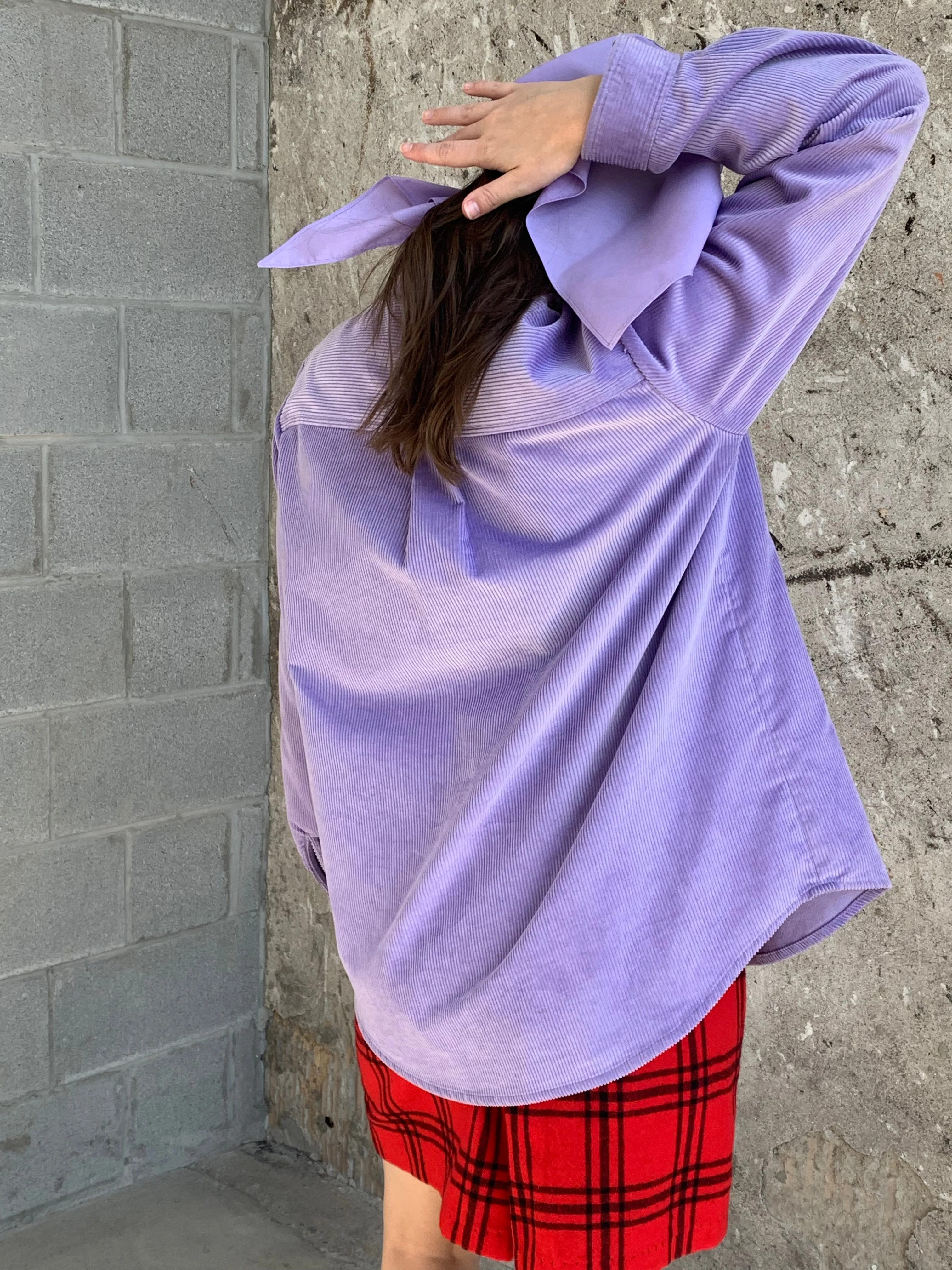 A.P.C. purple corduroy shirt