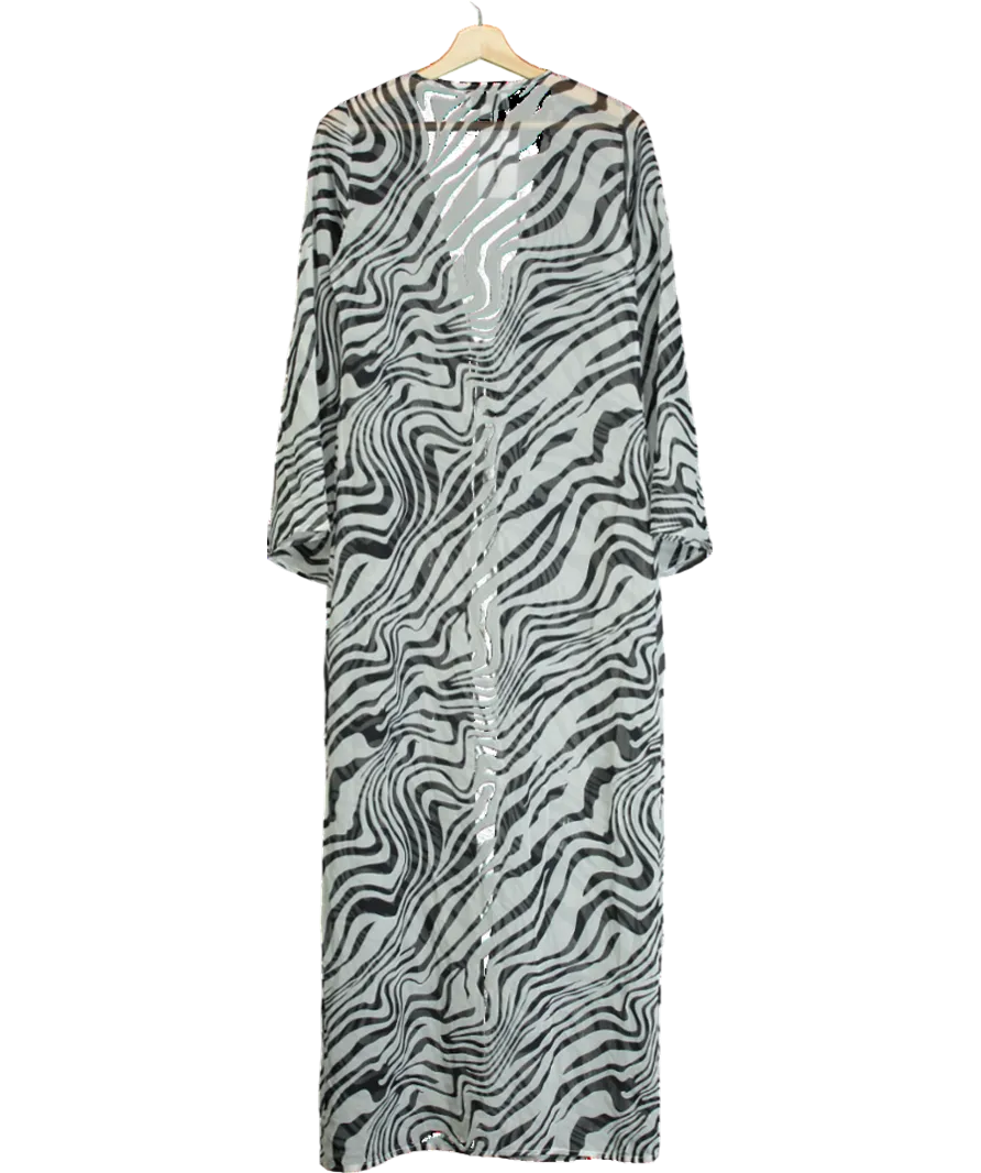 Aria Cove White Leopard Beach Cover Up UK 8