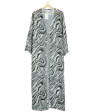 Aria Cove White Leopard Beach Cover Up UK 8