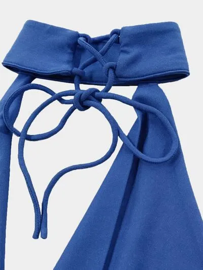 Backless Lace Up Maxi Dress