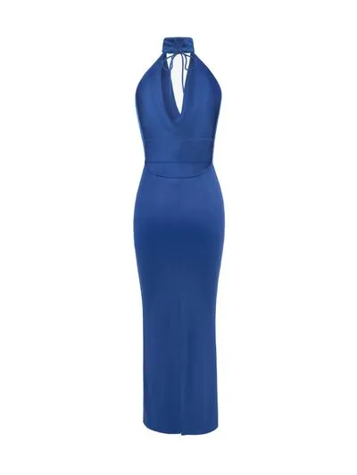 Backless Lace Up Maxi Dress