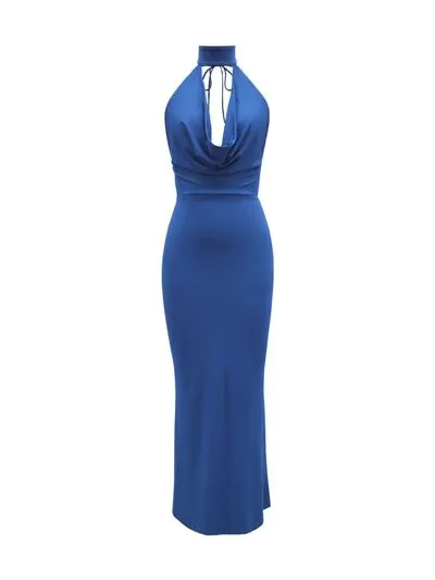 Backless Lace Up Maxi Dress