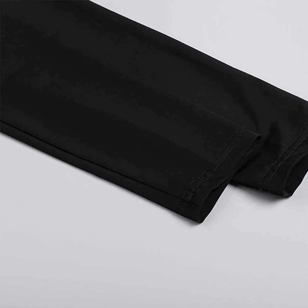 Backless Long Sleeve Drill Chain Maxi Dress KLYF1016