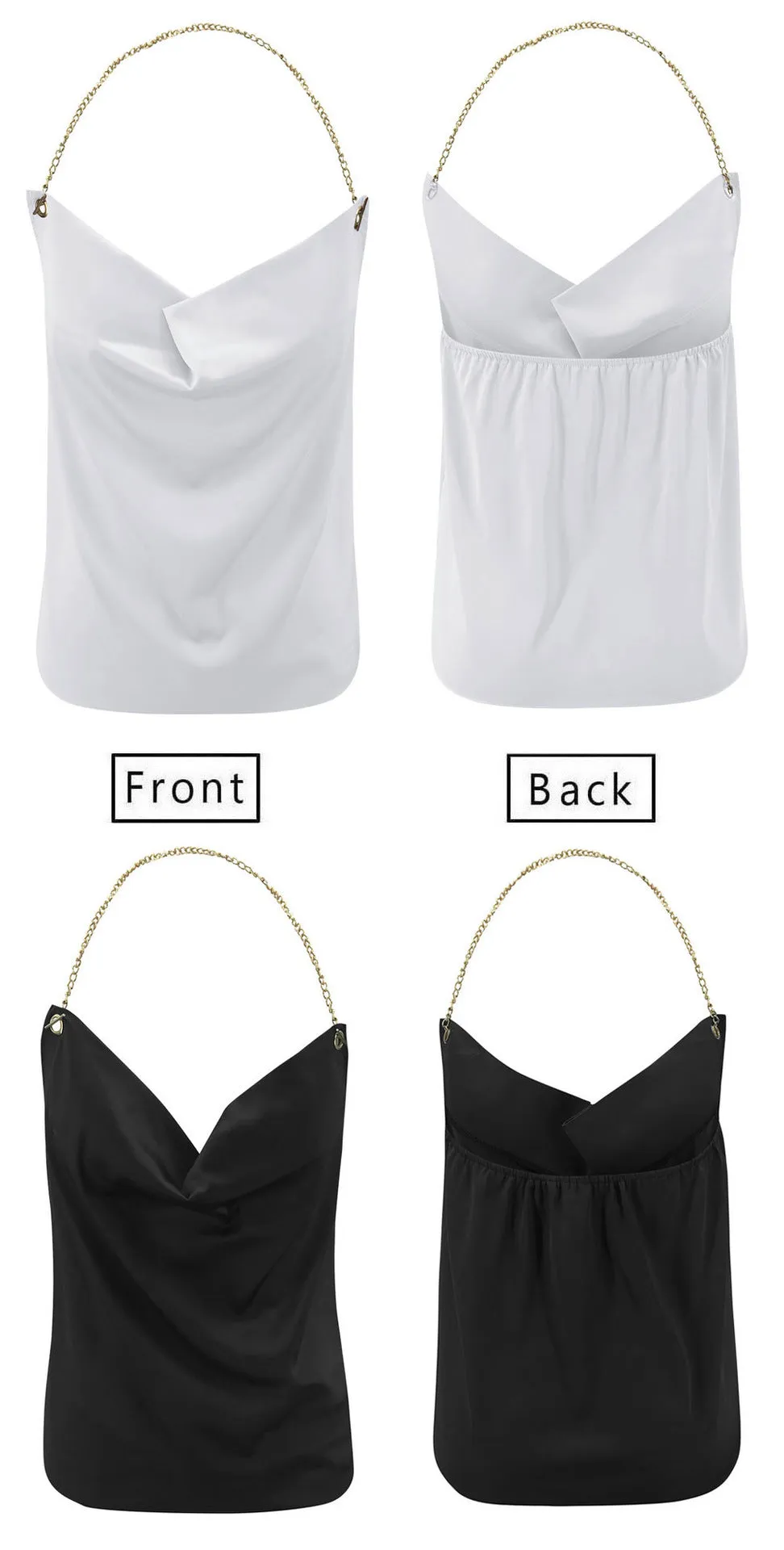 Backless Metal Halter Suspenders Tops