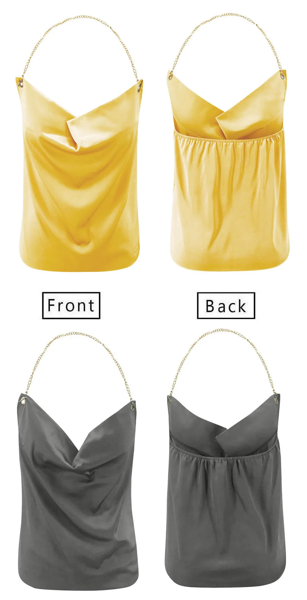 Backless Metal Halter Suspenders Tops