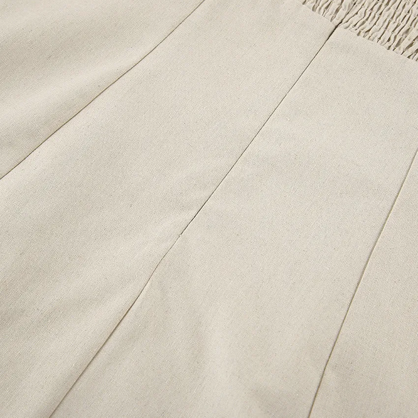 Backless Vacation Tube Top Linen Midi Maxi Dresses