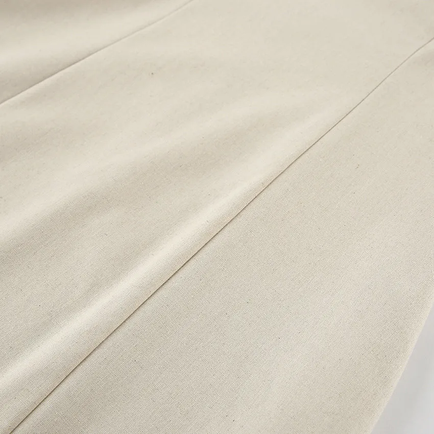 Backless Vacation Tube Top Linen Midi Maxi Dresses