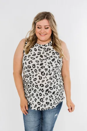 Be Fearless Leopard Tank Top- Off White