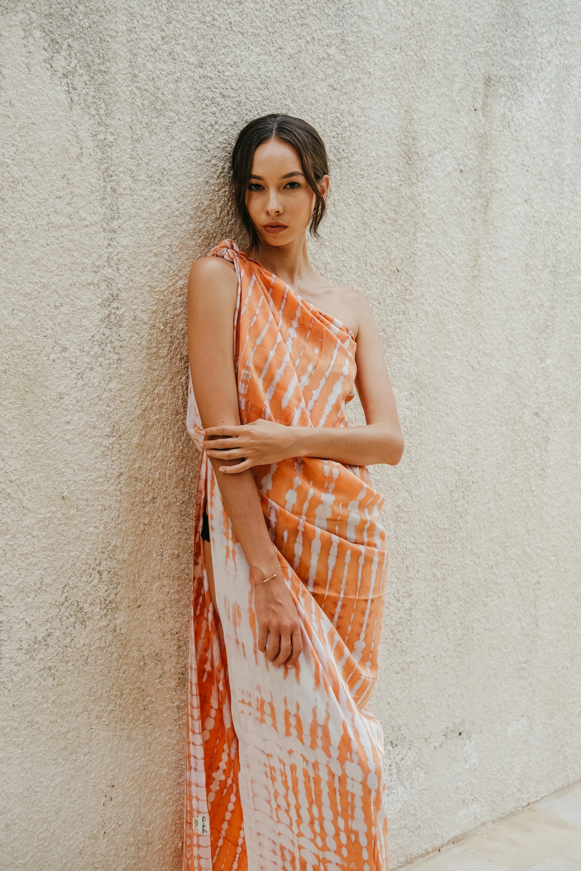 Beach Hand Dyed Sarong outfit in Coral