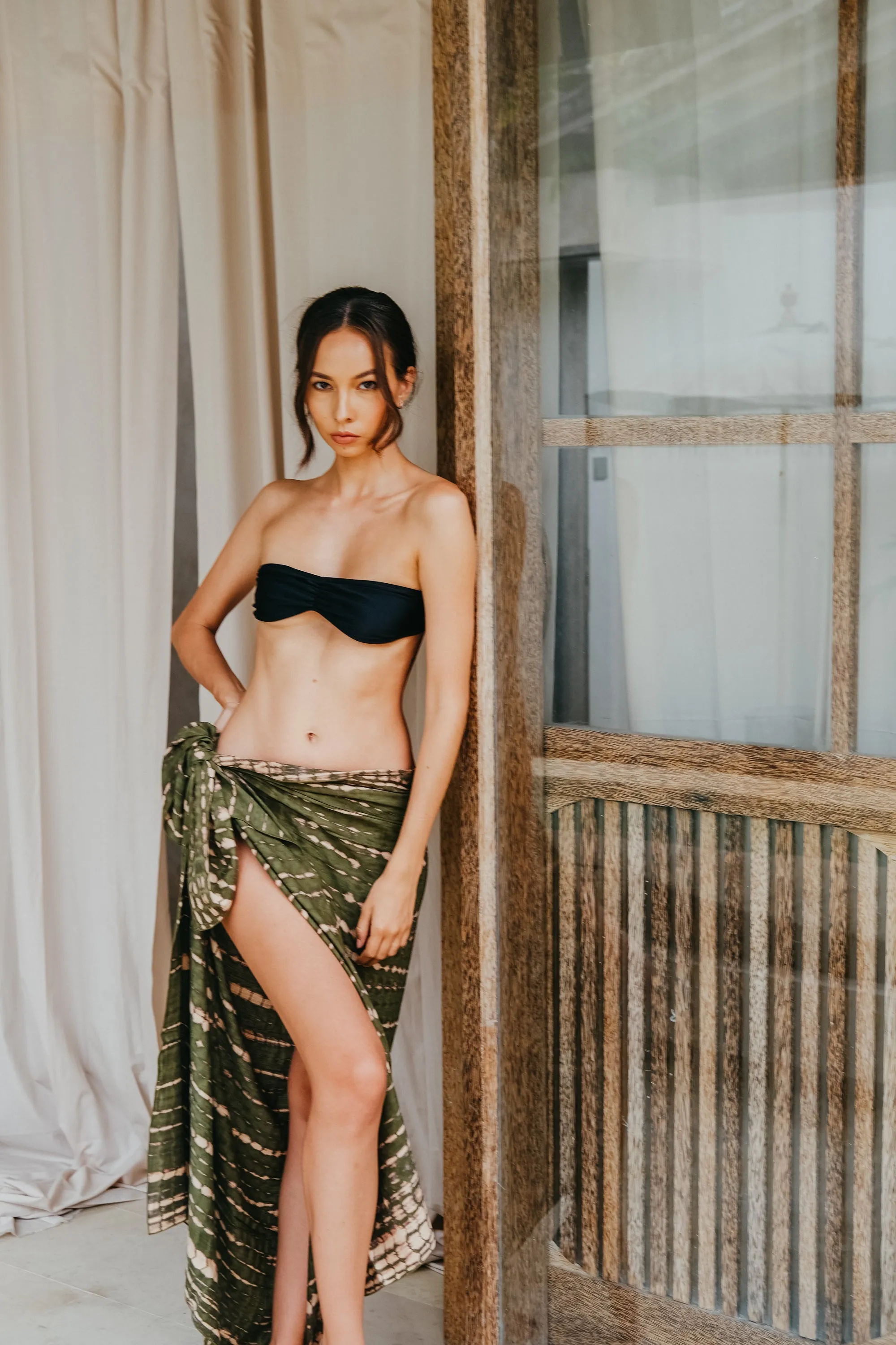 Beach Hand Dyed Sarong outfit in Seaweed