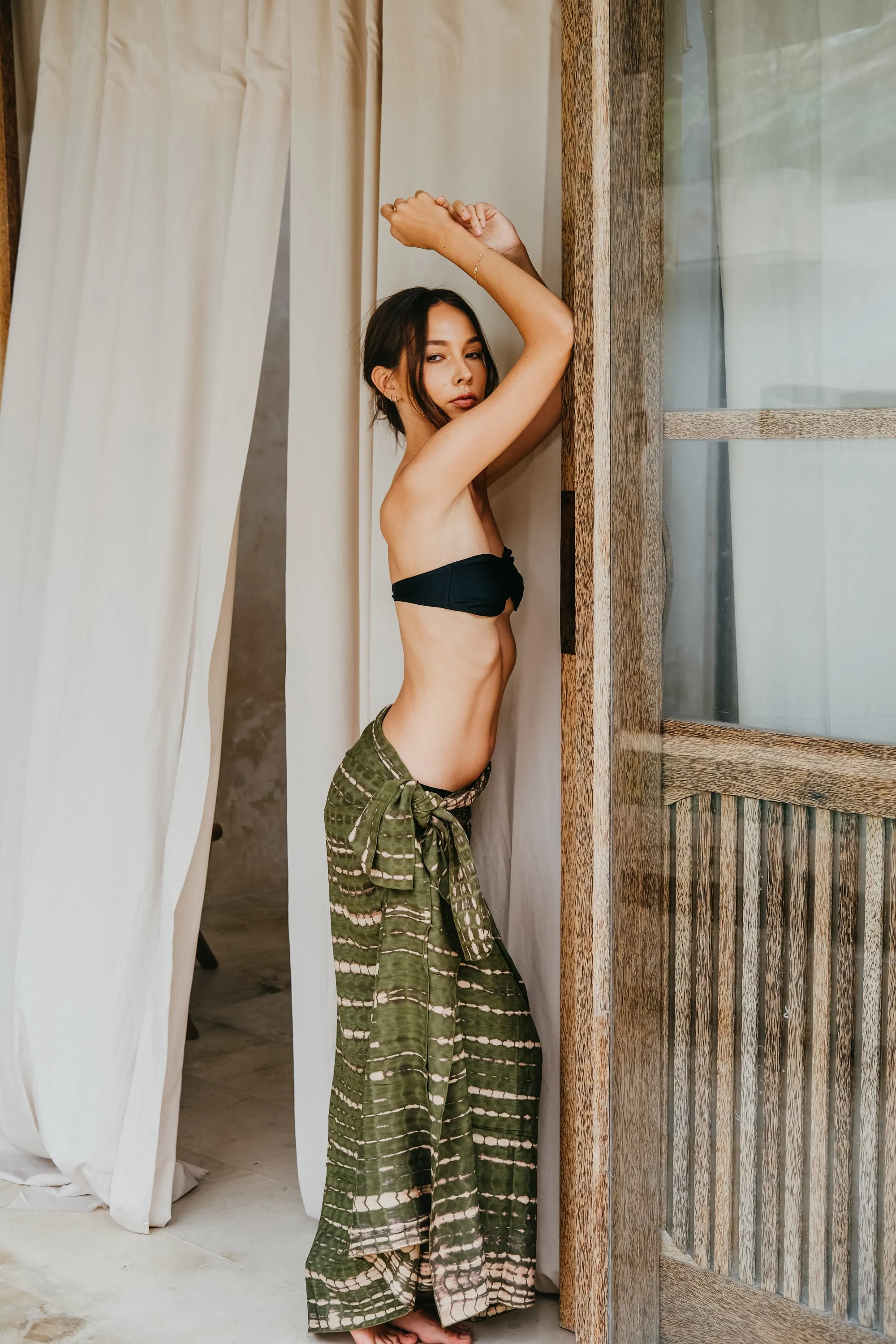 Beach Hand Dyed Sarong outfit in Seaweed