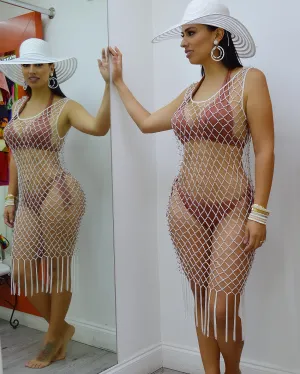 Beach Please Rhinestone Cover Up