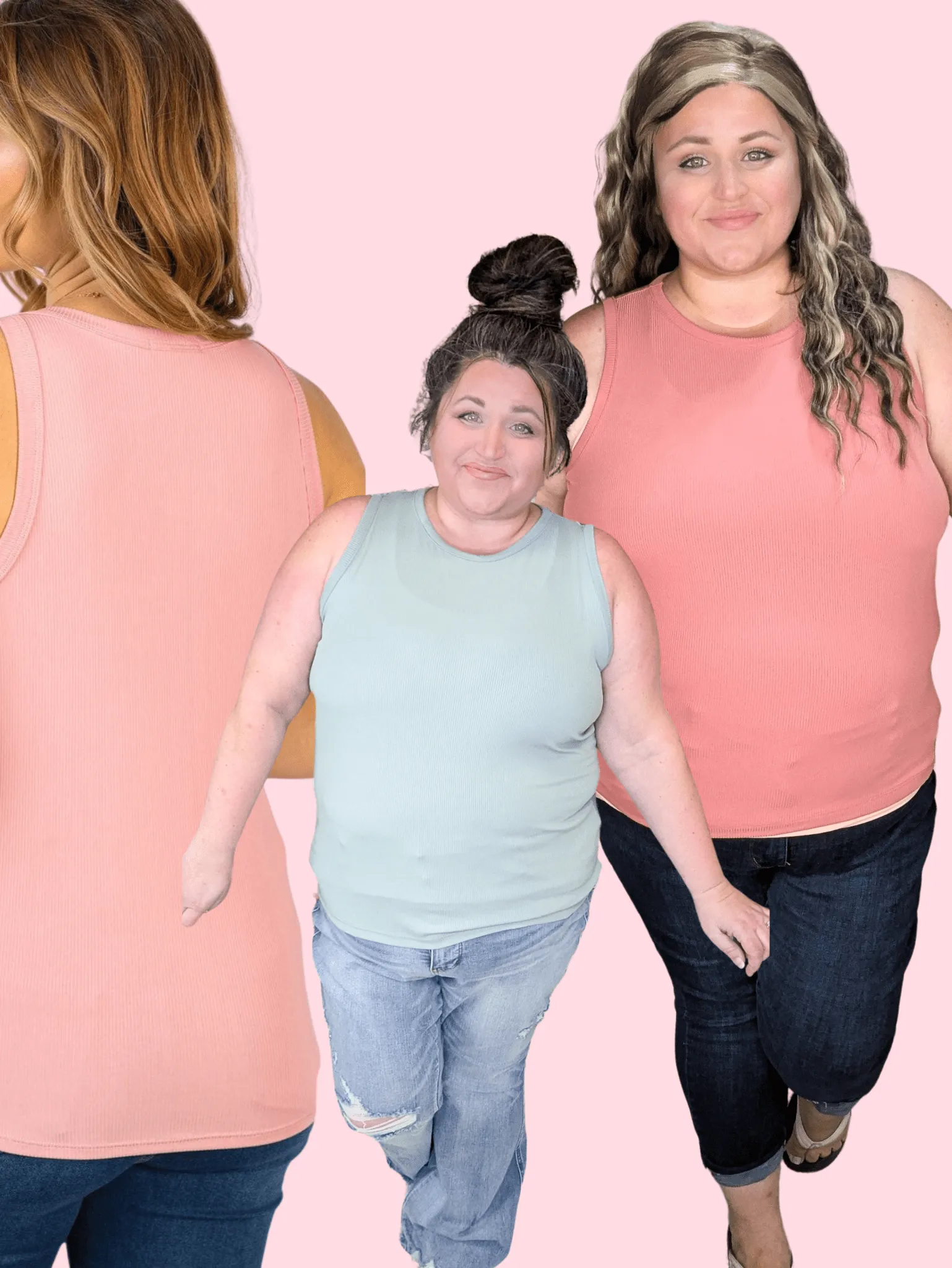 Billie High Neck Ribbed Scoopneck Tank (3 Colors)