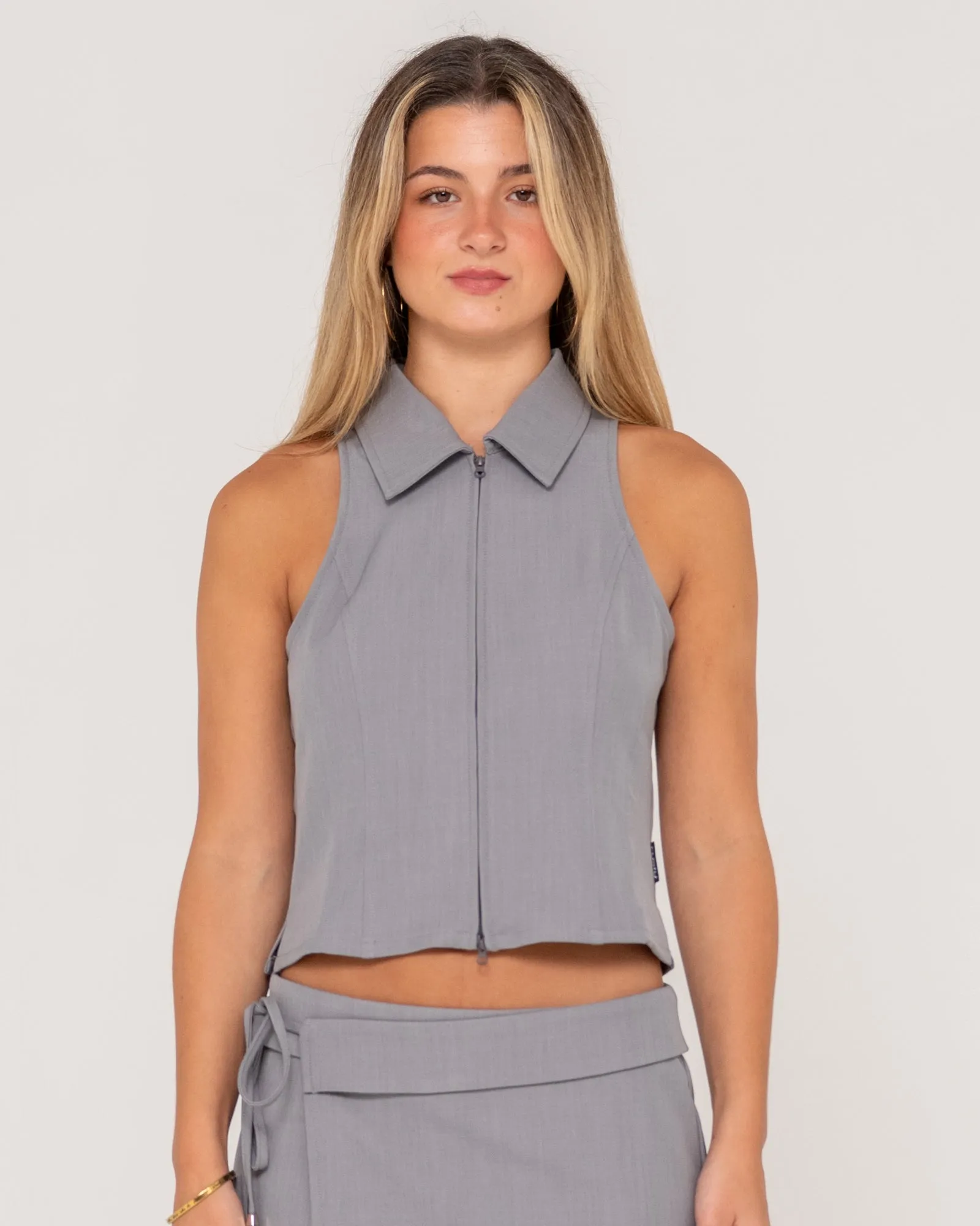 Bizniz Milos Zip Through Top