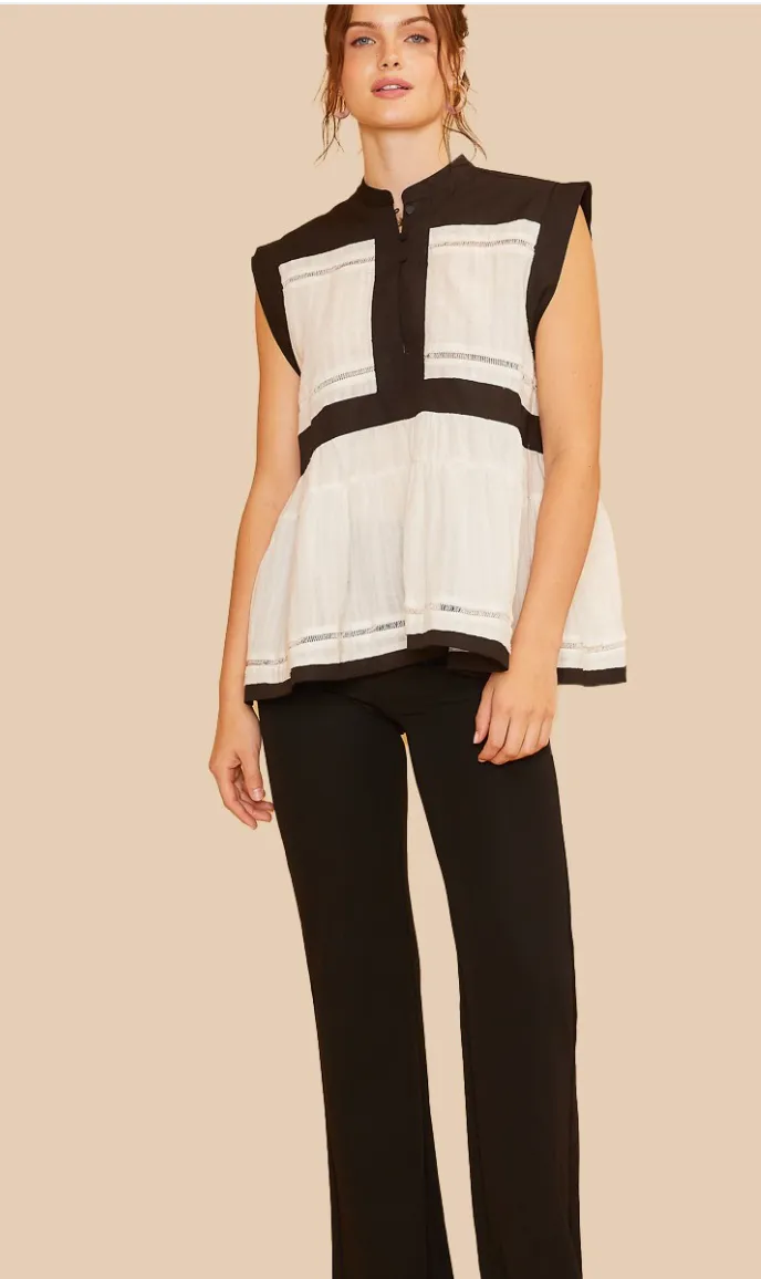 Black &  White Combo Top