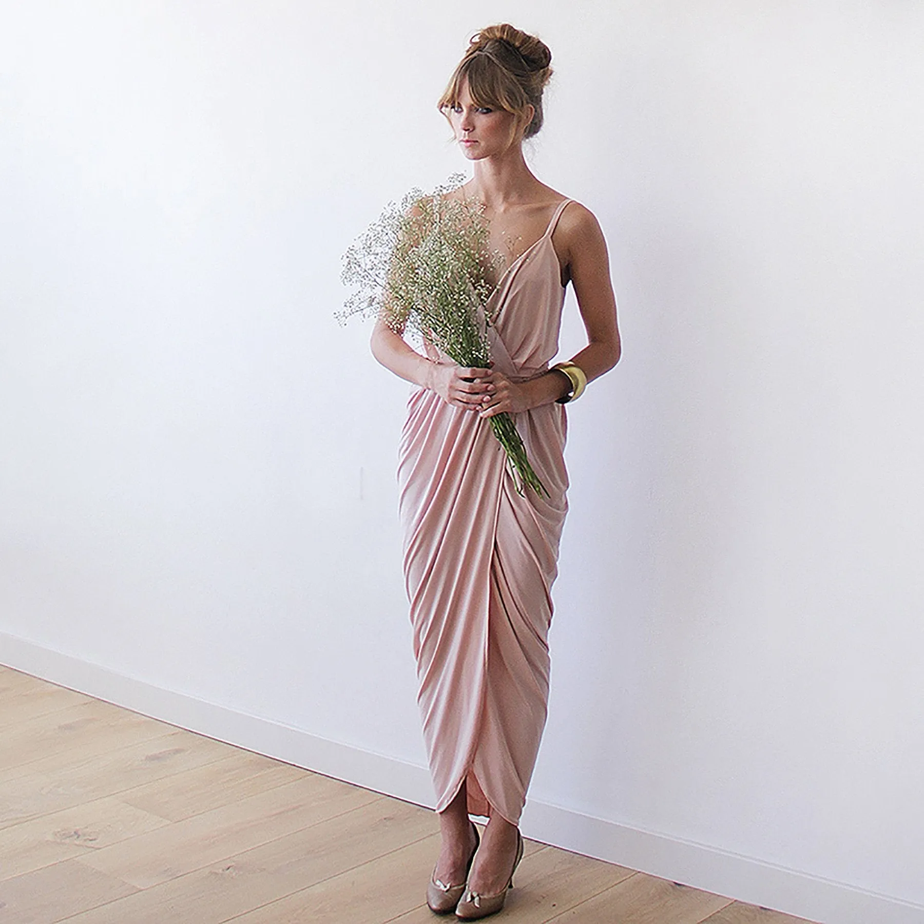 Blush bridesmaids dress #1033