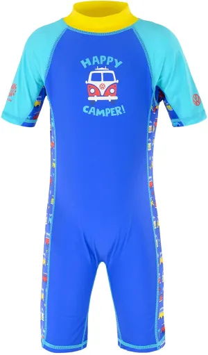 Board Masters Volkswagen Boys Upf 50  Protection Sunsuit - Kids Swimsuit - Blue Age1