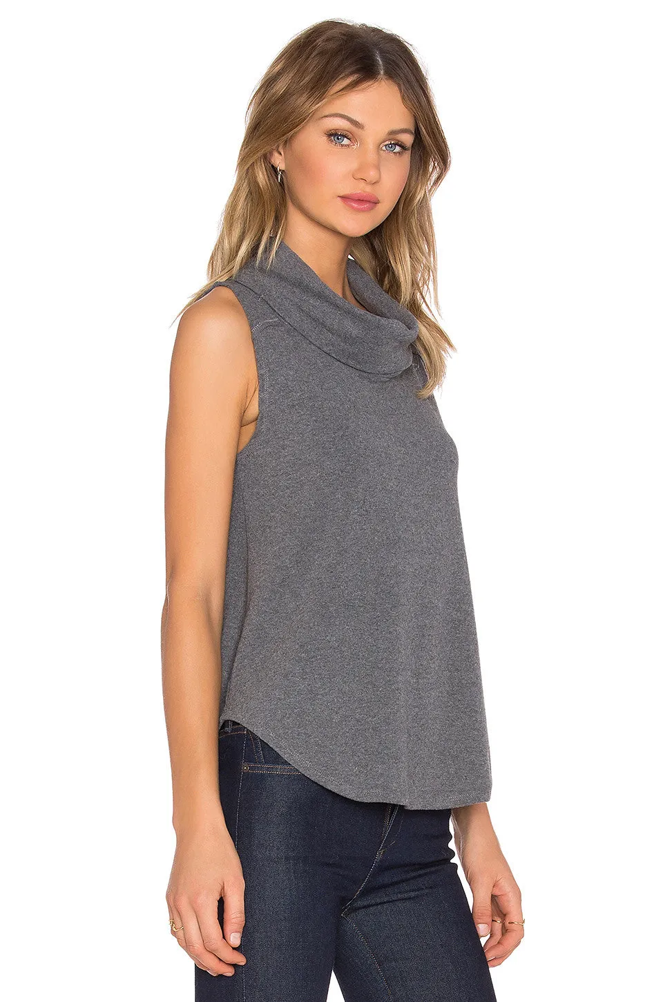 Bobi Cuddly Knit Cowl Neck Tank | Navy