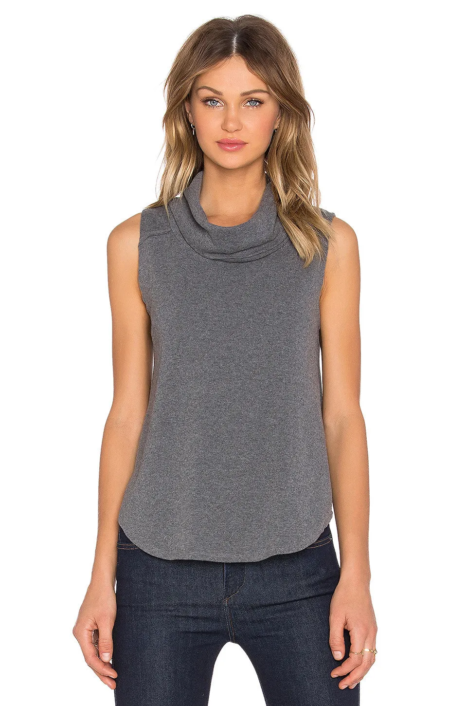 Bobi Cuddly Knit Cowl Neck Tank | Navy