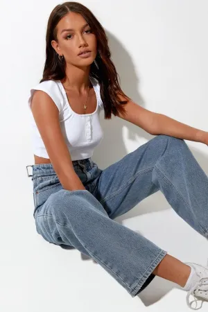 Boo My White Crop Top