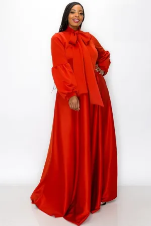Bow Long Flowy Dress