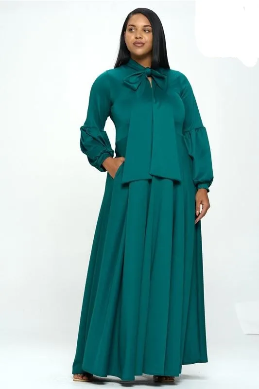 Bow Long Flowy Dress