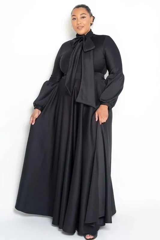 Bow Long Flowy Dress