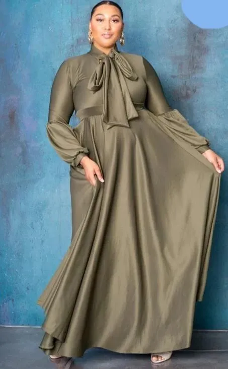 Bow Long Flowy Dress