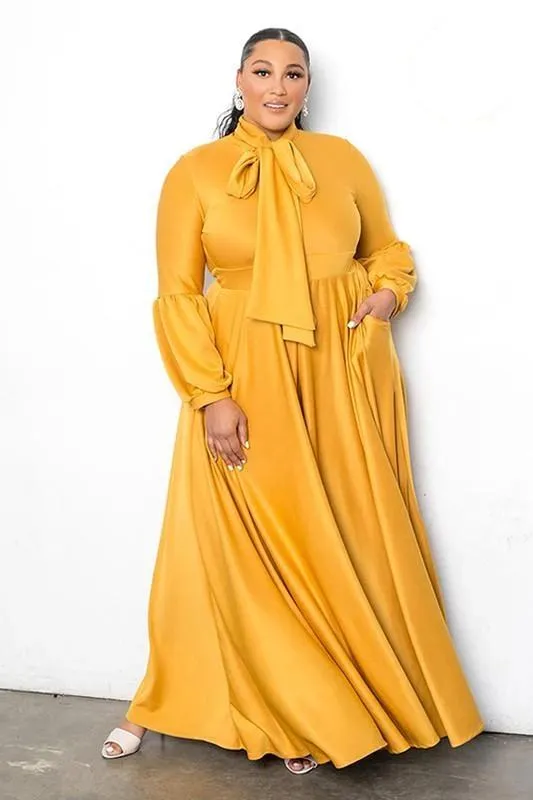 Bow Long Flowy Dress