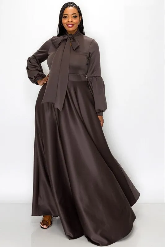Bow Long Flowy Dress