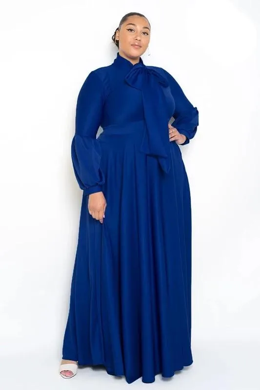 Bow Long Flowy Dress