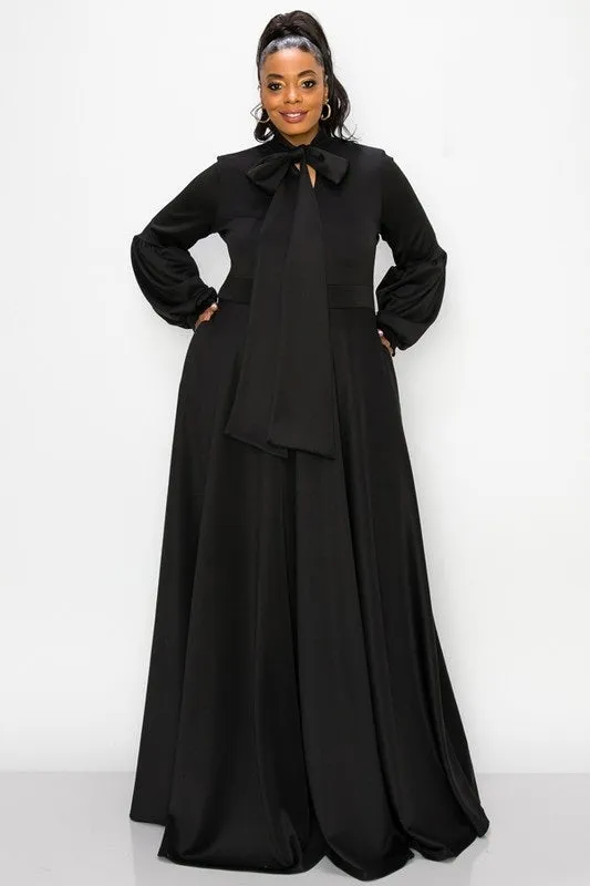 Bow Long Flowy Dress