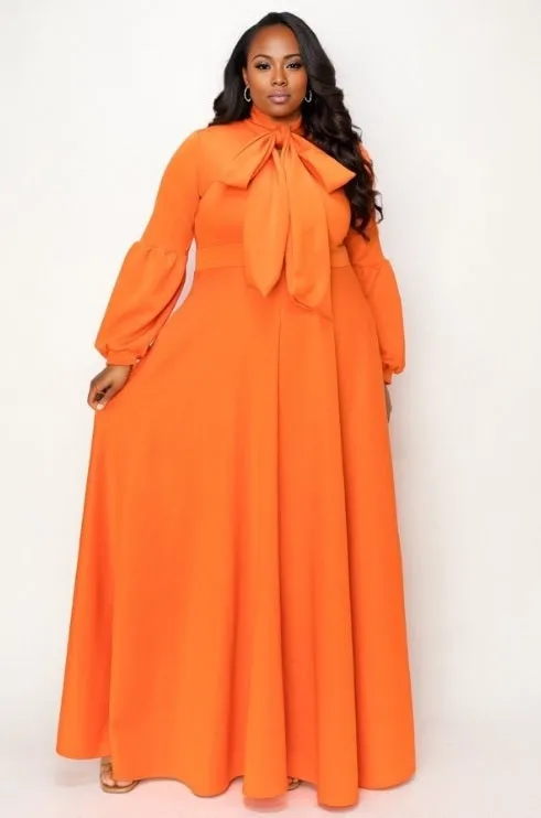 Bow Long Flowy Dress