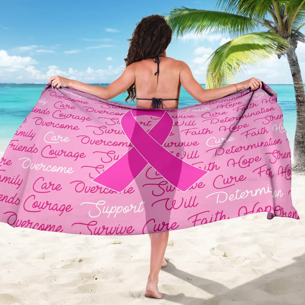 Breast Cancer Awareness Words Sarong