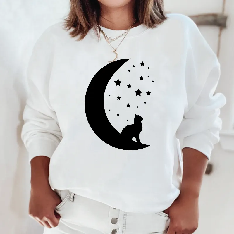 Cat Moon Stars Sweatshirt