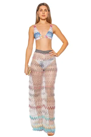 Chevron Wide Leg Cover Up Pant