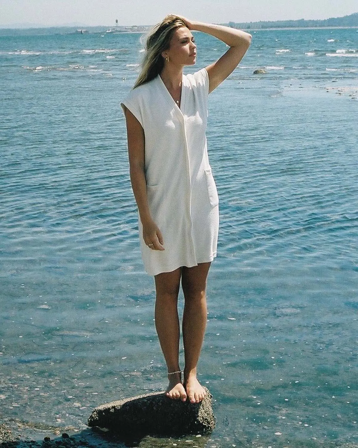 Coco Terry Beach Cover-Up | Ecru