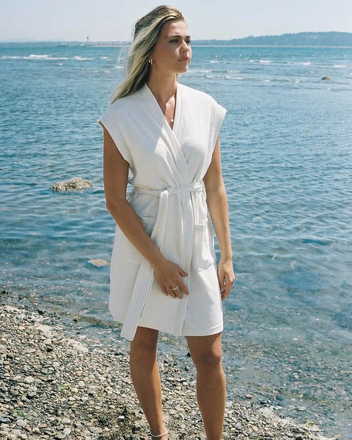 Coco Terry Beach Cover-Up | Ecru
