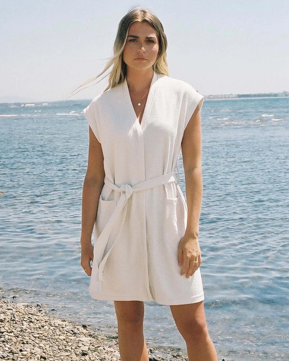 Coco Terry Beach Cover-Up | Ecru
