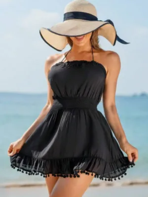 Cover Up Dress With Pom Poms