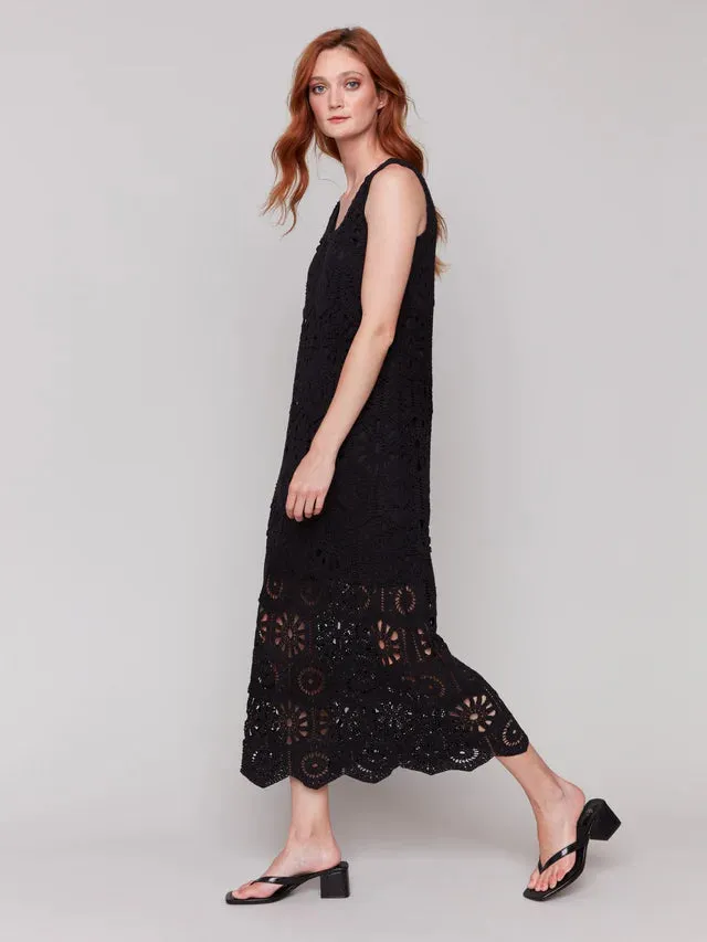 Crochet Maxi Dress-Black