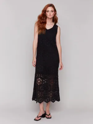 Crochet Maxi Dress-Black